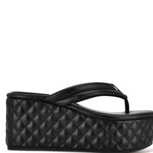 Nine West Newya Platforme Tanga Sandals Čierne | ZOQLBI-168