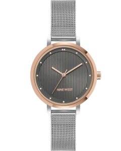 Nine West Patterned Dial Mesh Bracelet Strieborne | CNUPFJ-836