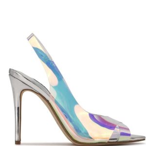 Nine West Polka Slingback Sandals | YBNUPA-604