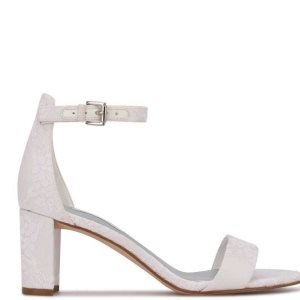 Nine West Pruce Ankle Remienkove Block Heel Biele | WBITCF-509