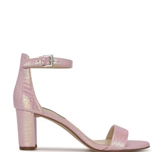 Nine West Pruce Ankle Remienkove Block Sandals Ruzove | LFXYUD-094