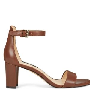 Nine West Pruce Ankle Remienkove Block Sandals Tmavo Hnede | UROAXY-435