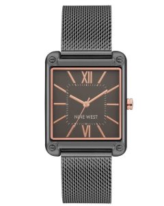 Nine West Rectangular Case Mesh Bracelet Siva | CKDJPH-247