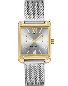 Nine West Rectangular Case Mesh Bracelet Strieborne | XJPNRF-842