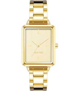 Nine West Rectangular Textured Dial Bracelet | PWOSEJ-520