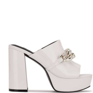 Nine West Relee Platforme Slapky Biele | PMCNLS-947