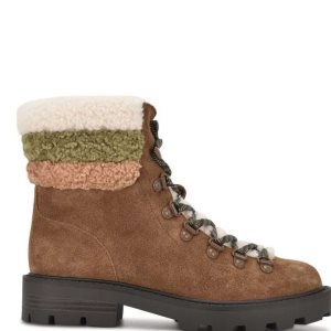 Nine West Rima Combat Lug Sole Hnede | FETSBH-843