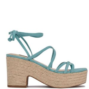 Nine West Riplee Ankle Wrap Platforme Tyrkysové | PZLJIC-708