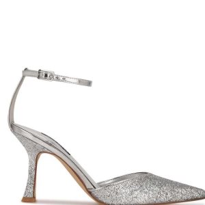 Nine West Shaply Pointy Spicou Ankle Remienkove Pumps Strieborne | UICLDY-728