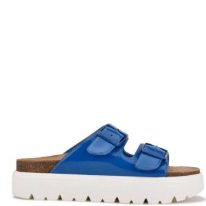 Nine West Simplee Platforme Slapky Modre | UOTCMB-372