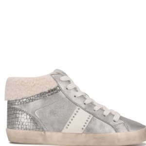 Nine West Stunnah High Top Sneakers Strieborne Krém | ZDUXVP-860