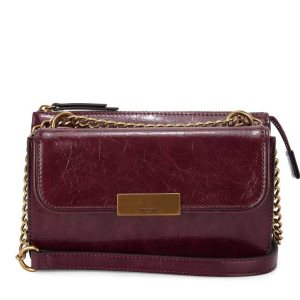 Nine West Susan Cnvrtble Xbdy Top Zip Bordove | YILTWS-790