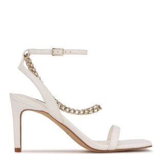 Nine West Tallo Ankle Remienkove Sandals Biele | PHBZAT-524
