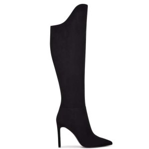 Nine West Teleena Siroke Topanky Calf Na Podpatku Čierne | RKBJFQ-816