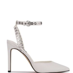 Nine West Timia Ankle Remienkove Saty Pumps Biele | BAZCGI-392