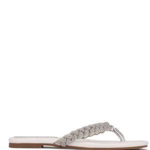 Nine West Tinee Slapky Sandals Biele | GISJOY-934