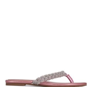 Nine West Tinee Slapky Sandals Ruzove Metal | NQBEPG-316