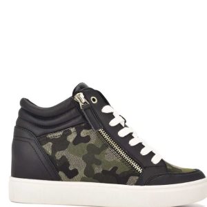 Nine West Tons High Top Hidden Wedge Sneakers Čierne Metal Maskacove | DFSYJQ-253