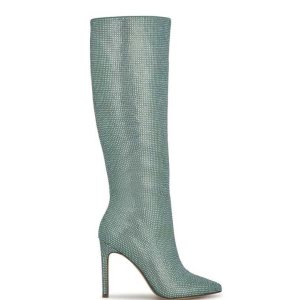 Nine West Tysh Rhinestone Saty Svetlo Zelene | ATGUNP-483