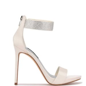 Nine West Utell Ankle Remienkove Sandals Biele | GYKWFV-234