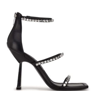 Nine West Vavoom Rhinestone Remienkové Saty Čierne Strieborne | HPOBEL-378