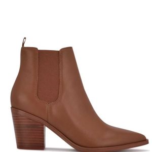 Nine West Wyllis Block Booties Hnede | JQMCGL-349