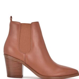 Nine West Wyllis Block Booties Káva | QITCAF-163