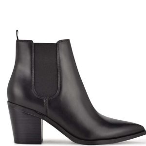 Nine West Wyllis Block Booties Čierne | XJPBDU-602