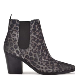 Nine West Wyllis Block Heel Siva Leopardie | BDJSTC-492