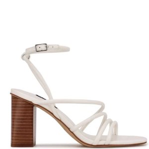 Nine West Yeap Na Podpatku Slapky Biele | OKXUGN-945