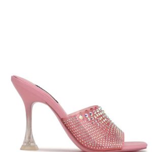 Nine West Ziptip Rhinestone Na Podpatku Slapky Sandals Ruzove | EFIHNL-709